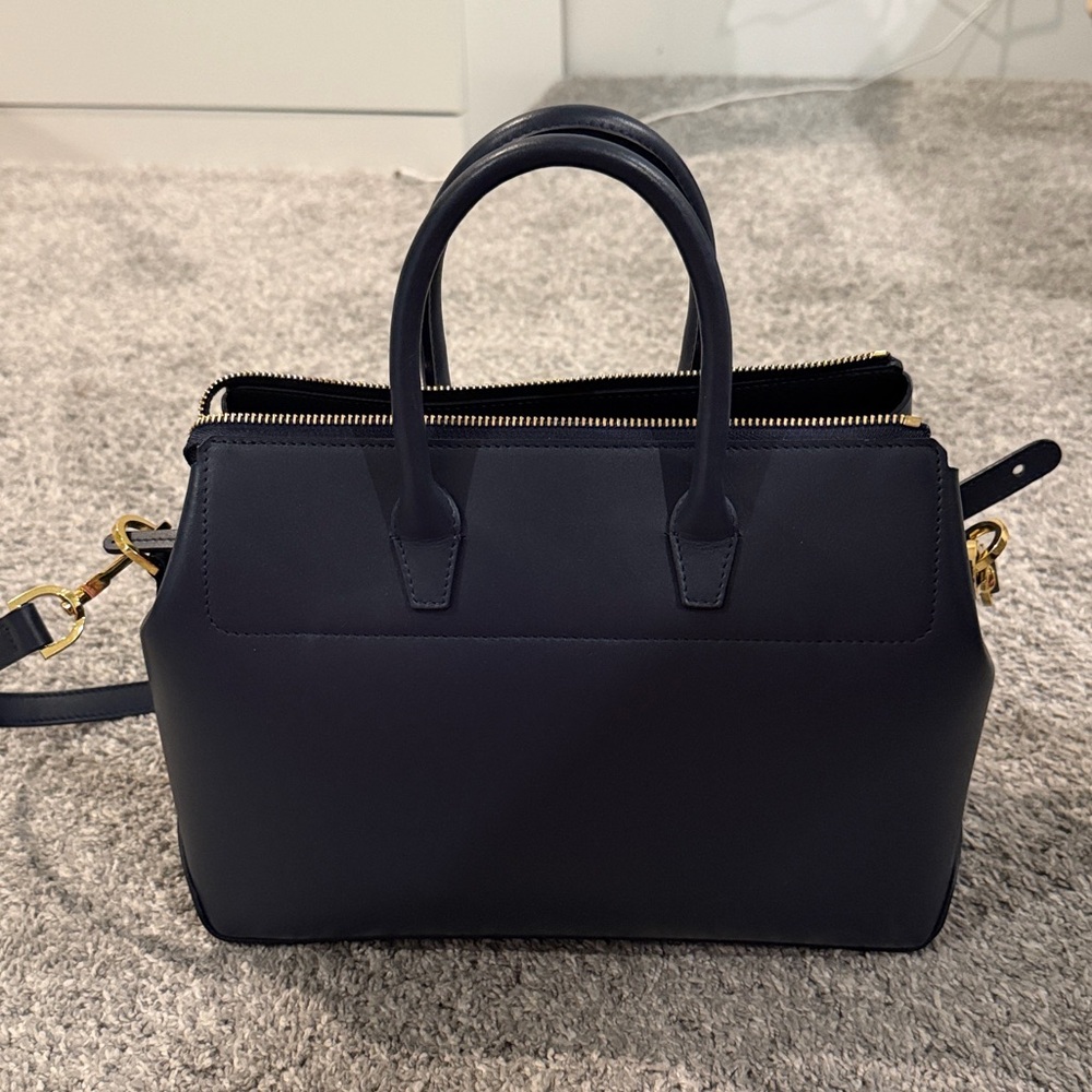 Mansur Gavriel Calf Mini Travel Crossbody Bag in color Blu - Picture 4 of 8